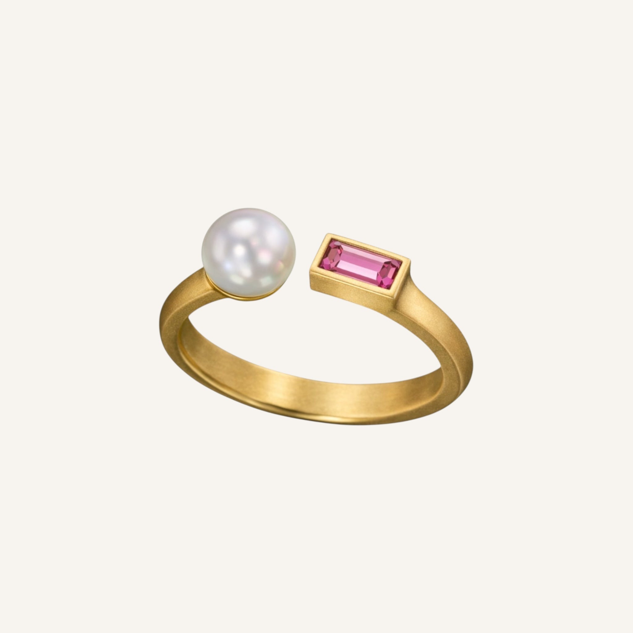 Akoya Pearl & Pink Sapphire Ring