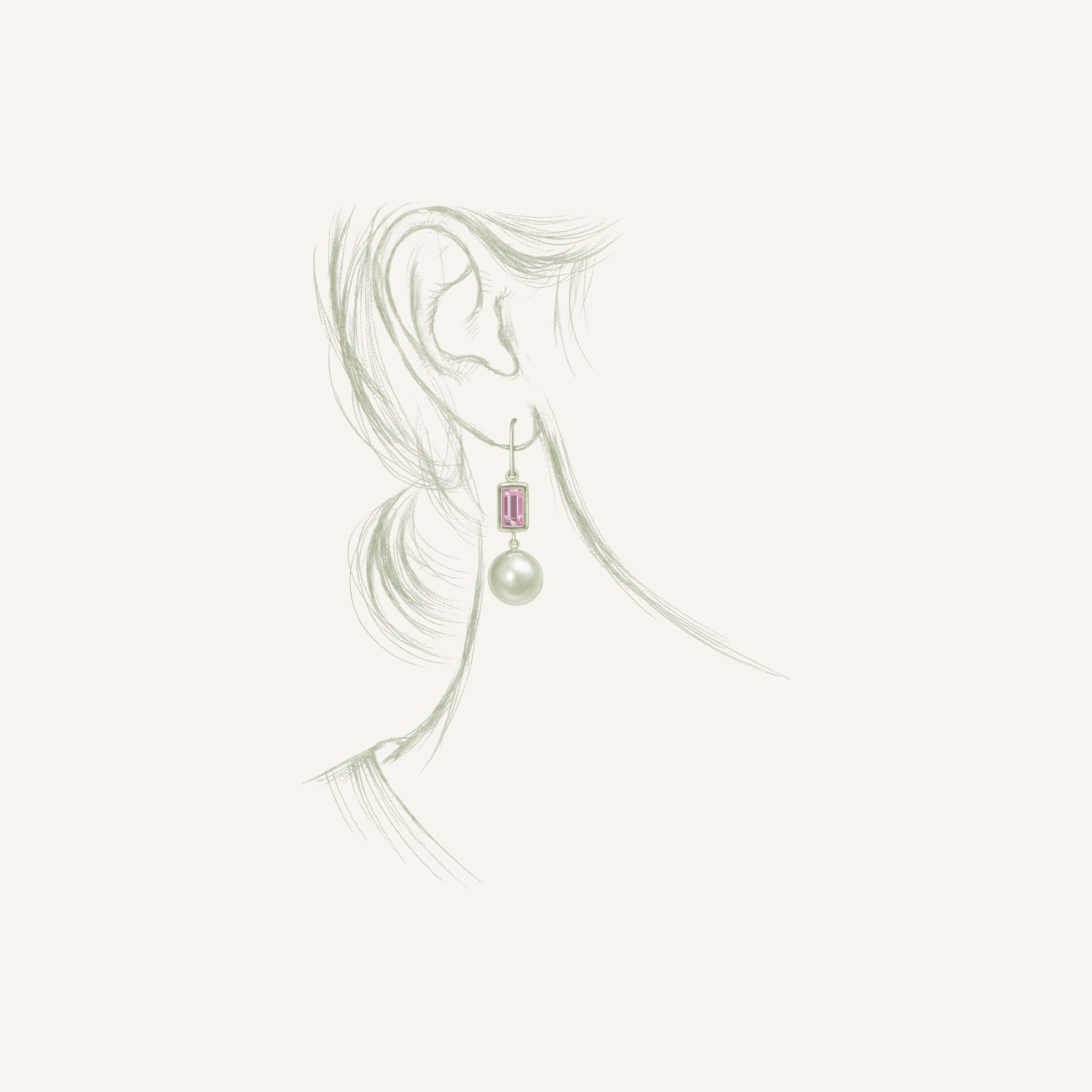CHROMA — Pink Sapphire & Akoya Pearl Earrings